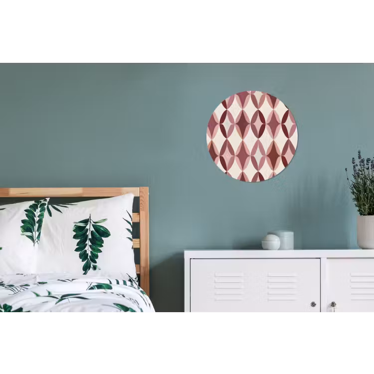 Ovaal - Textuur - Roze Wandcirkel aluminium klein 190 -slaapkamer
