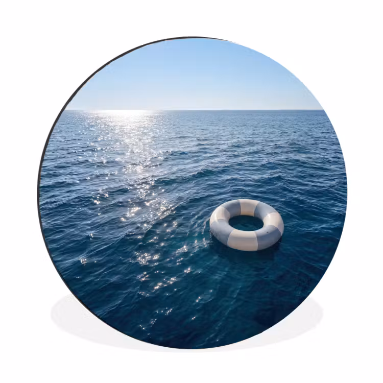 Oceaan - Zwemband - Horizon Wandcirkel aluminium klein -3d
