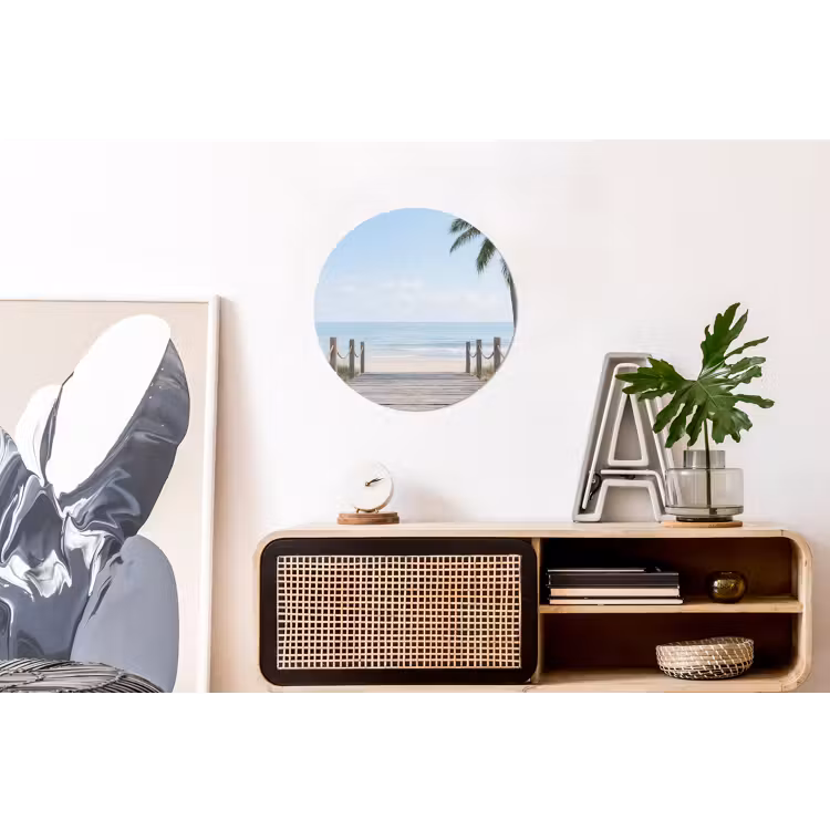 Palmbomen - Pad - Horizon Wandcirkel aluminium klein -kantoor