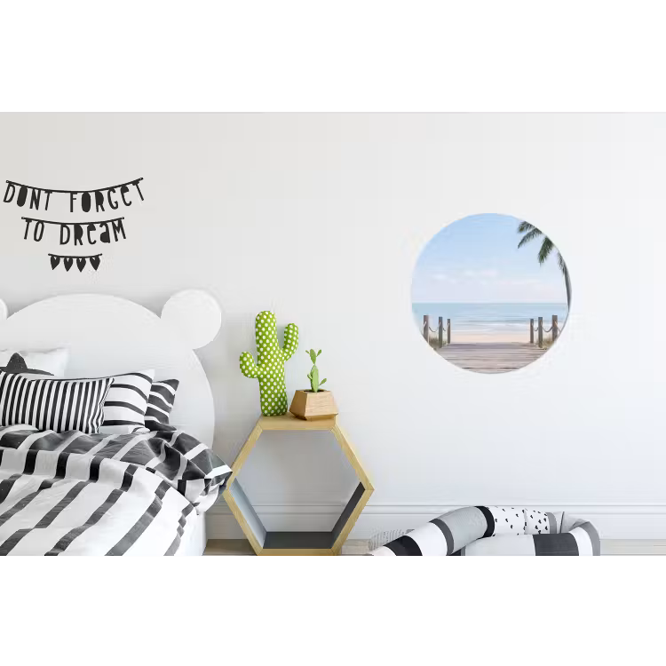 Palmbomen - Pad - Horizon Wandcirkel aluminium klein -kinderkamer