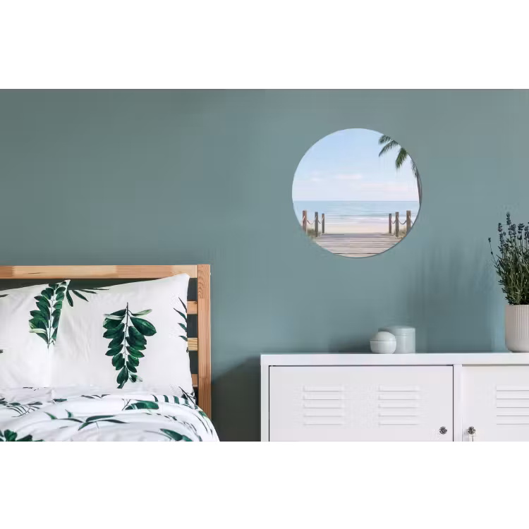 Palmbomen - Pad - Horizon Wandcirkel aluminium klein -slaapkamer