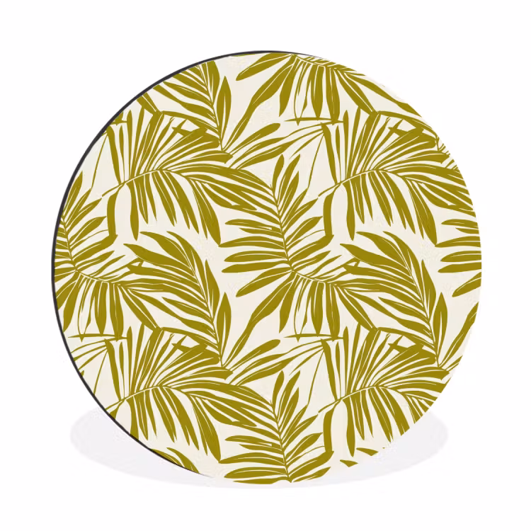 Palmblad - Patroon - Groen Wandcirkel aluminium klein 190 -3d