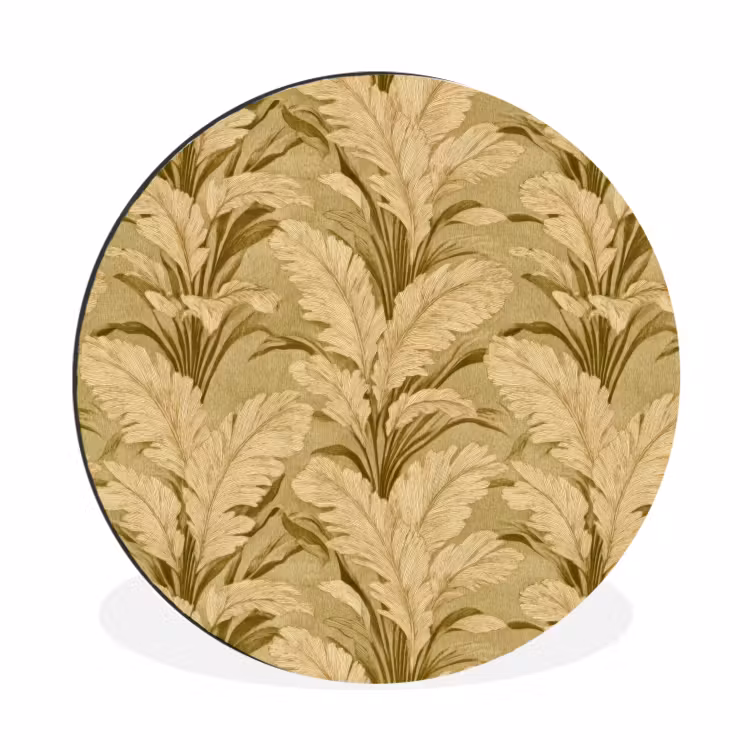 Palmbladeren - Klassiek - Groen Wandcirkel aluminium klein 190 -3d