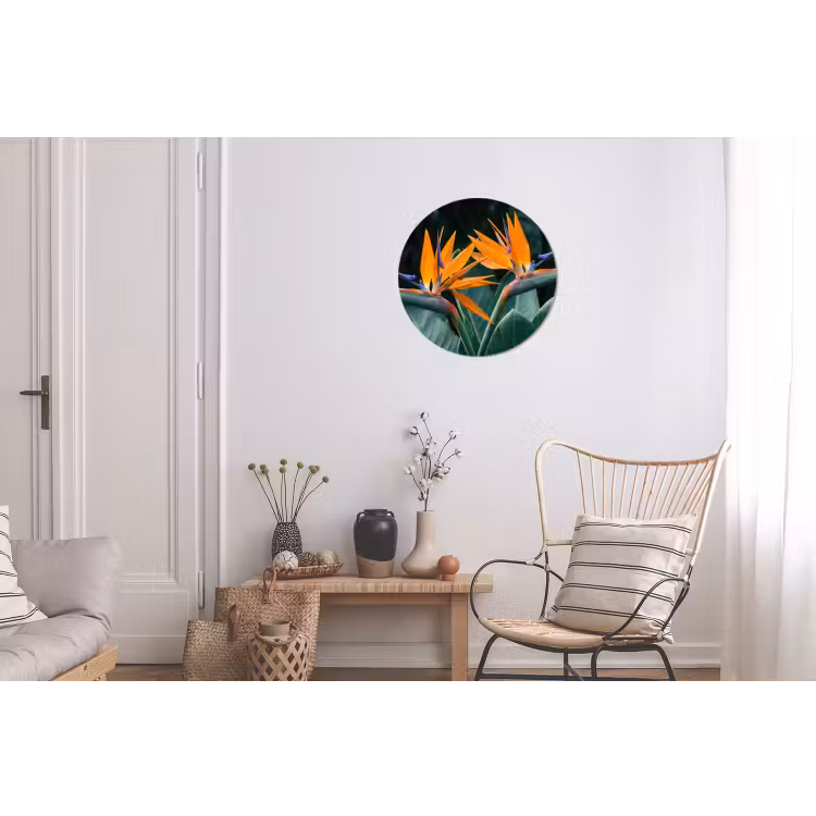 Paradijsvogel - Bloem - Exotisch Wandcirkel aluminium klein -woonkamer