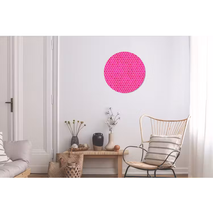 Penny - Mozaïek - Felroze Wandcirkel aluminium klein 190 -woonkamer