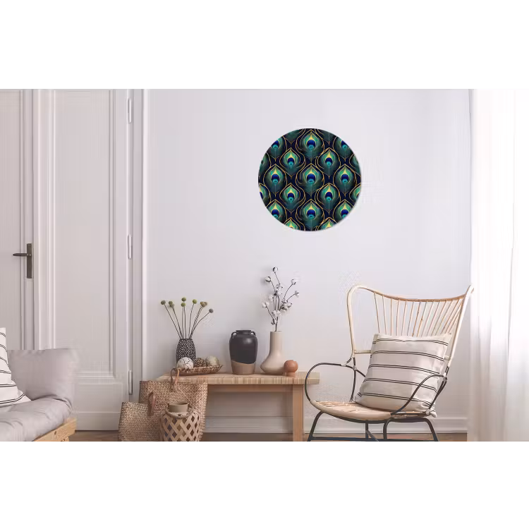 Pauw - Veren - Groen Wandcirkel aluminium klein 190 -woonkamer