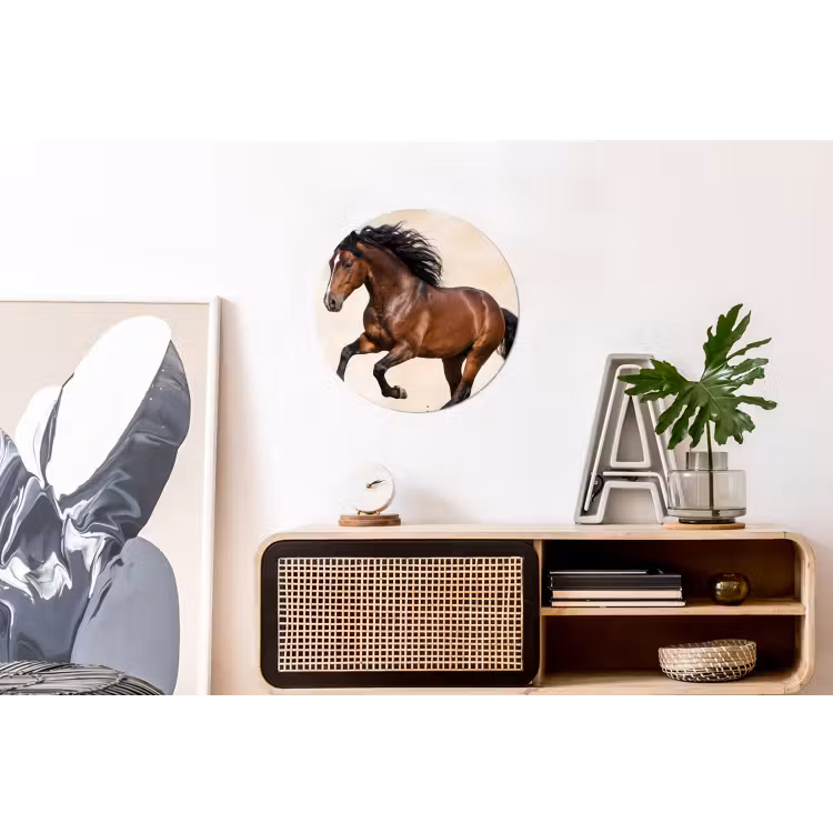 Paard - Galop - Energie Wandcirkel aluminium klein -kantoor