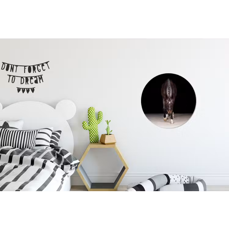Paard - Modern - Portret Wandcirkel aluminium klein -kinderkamer
