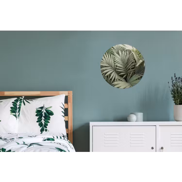 Plant - Palmbladeren - Natuur - Groen Wandcirkel aluminium klein -slaapkamer