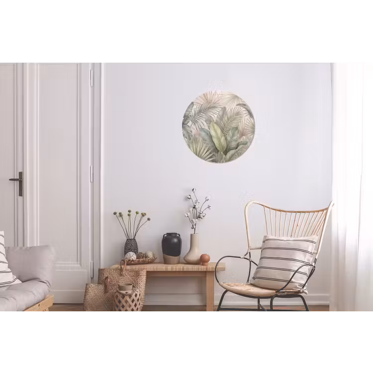 Planten - Tropisch - Bladeren - Groen - Natuur Wandcirkel aluminium klein -woonkamer