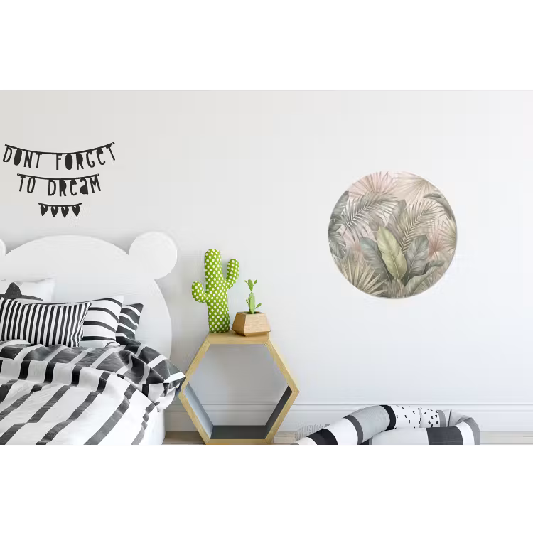 Planten - Tropisch - Bladeren - Groen - Natuur Wandcirkel aluminium klein -kinderkamer
