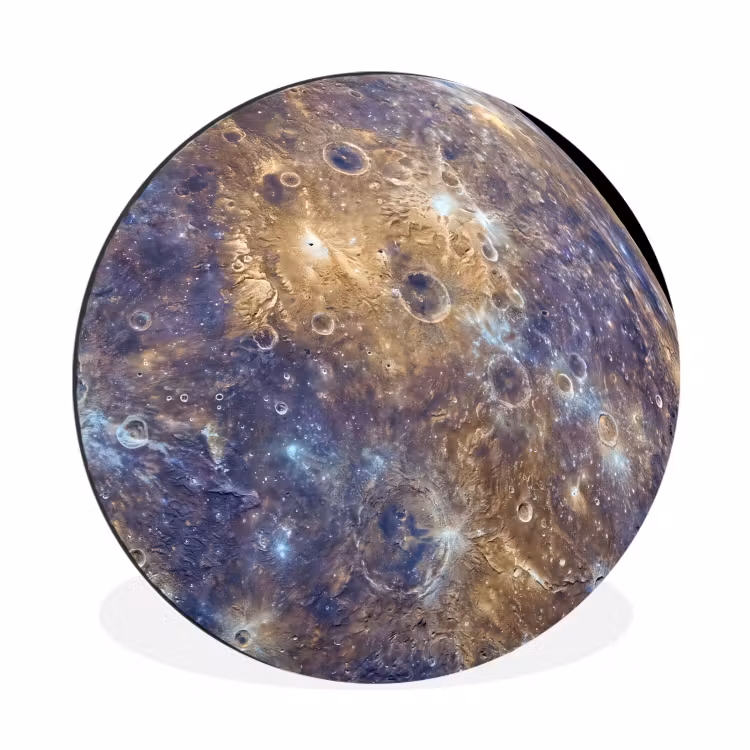 Alu-Dibond-Bild Rund - Planet – Krater – Weltraum - Planeet - Kraters - Ruimte Wandcirkel aluminium klein