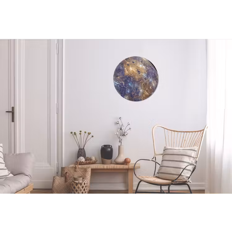 Alu-Dibond-Bild Rund - Planet – Krater – Weltraum - Planeet - Kraters - Ruimte Wandcirkel aluminium klein