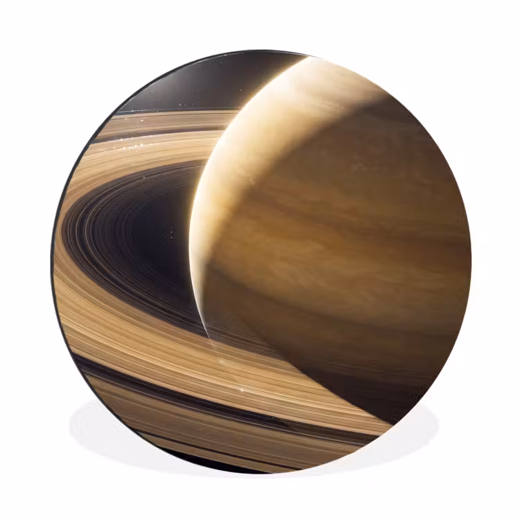 Alu-Dibond-Bild Rund - Planet – Ringe – Weltraum - Planeet - Ringen - Ruimte Wandcirkel aluminium klein