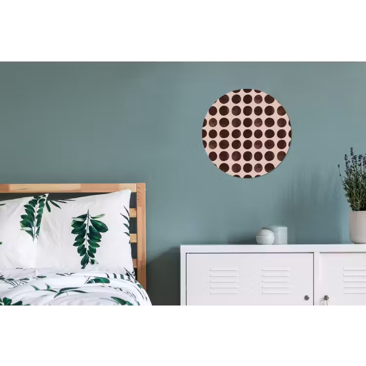 Stippen - Patroon - Bruin Wandcirkel aluminium klein 190 -slaapkamer