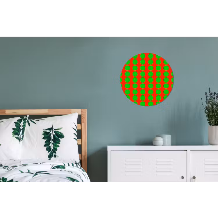 Stippen - Patroon - Groen Wandcirkel aluminium klein 190 -slaapkamer