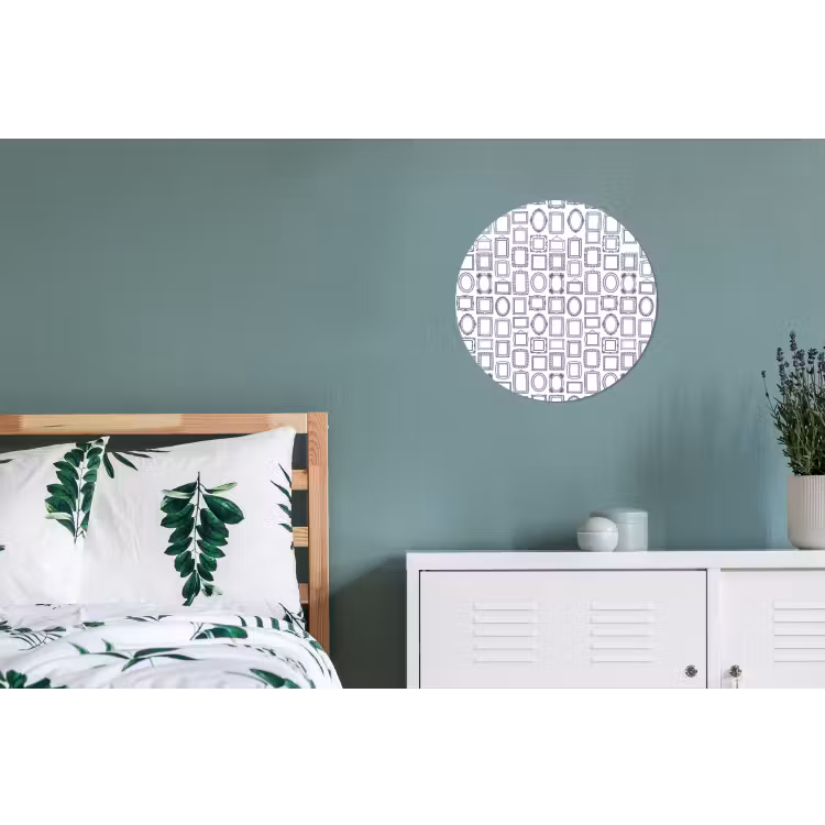 Lijsten - Patroon - Decoratie - Schets - Zwart-wit Wandcirkel aluminium klein -slaapkamer