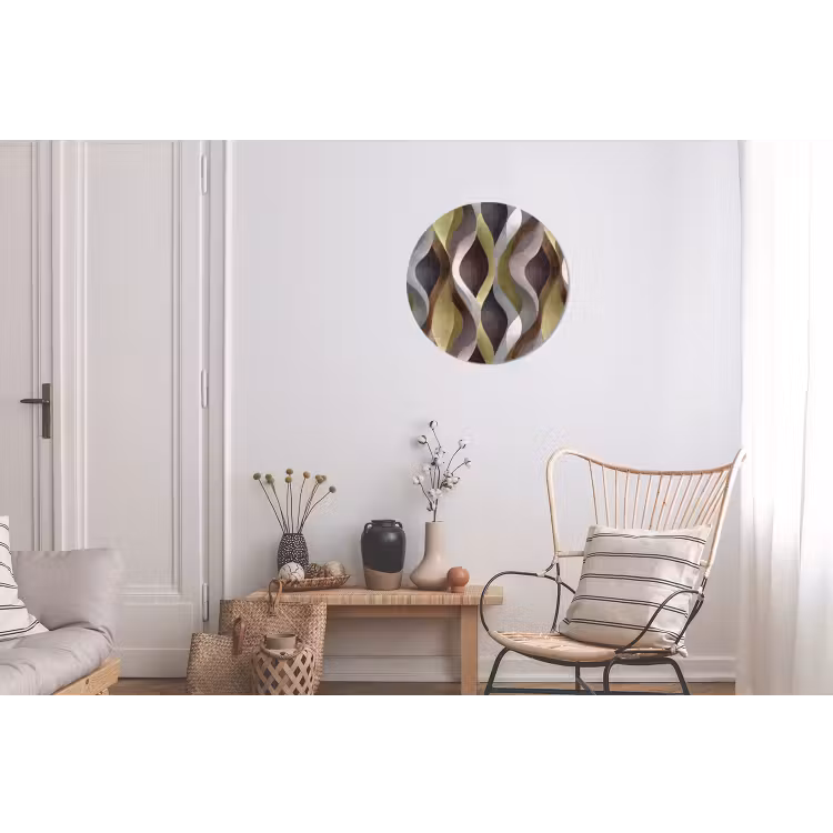 Retro - Banen - Kleurrijk Wandcirkel aluminium klein 190 -woonkamer