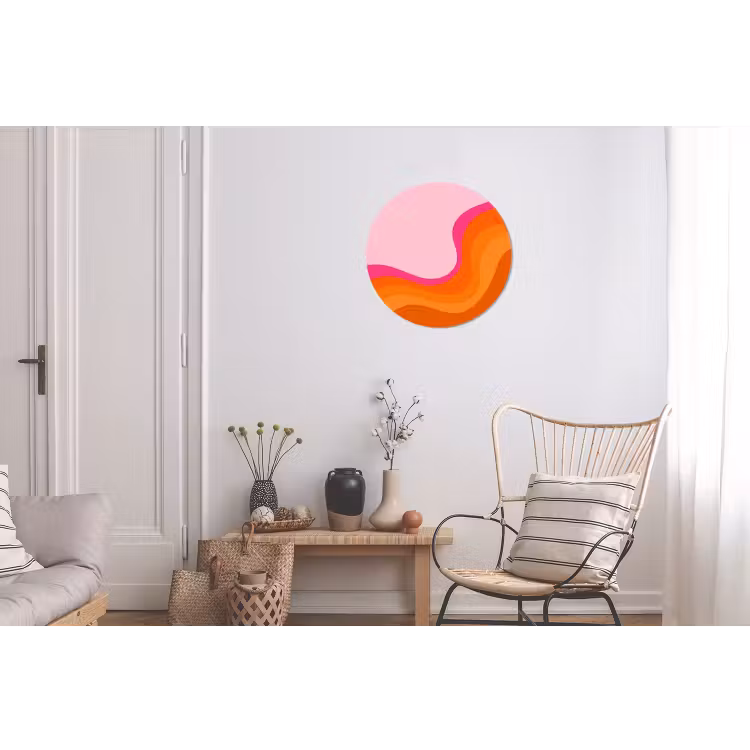 Retro - Waves - Kleurrijk Wandcirkel aluminium klein -woonkamer