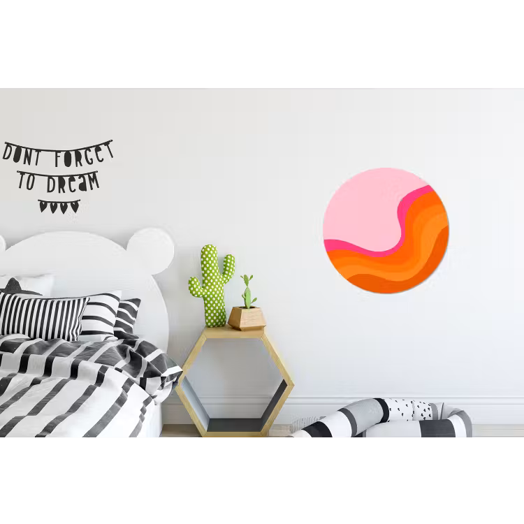Retro - Waves - Kleurrijk Wandcirkel aluminium klein -kinderkamer