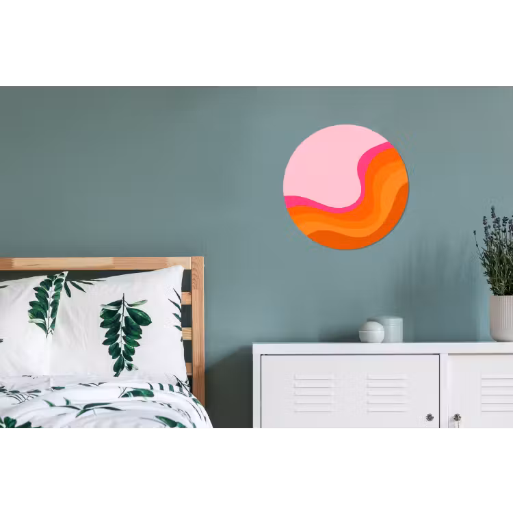 Retro - Waves - Kleurrijk Wandcirkel aluminium klein -slaapkamer