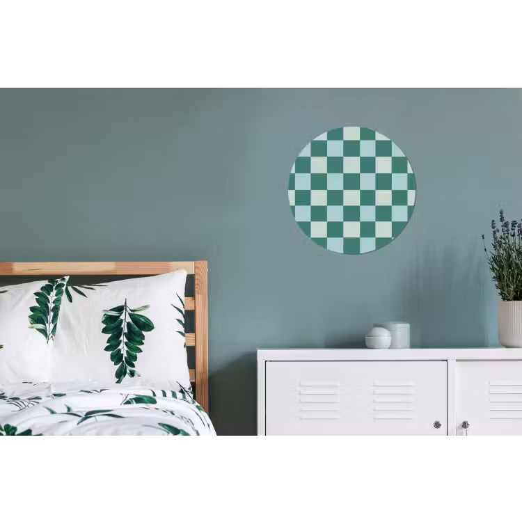 Schaak - Klassiek - Groen Wandcirkel aluminium klein 190 -slaapkamer