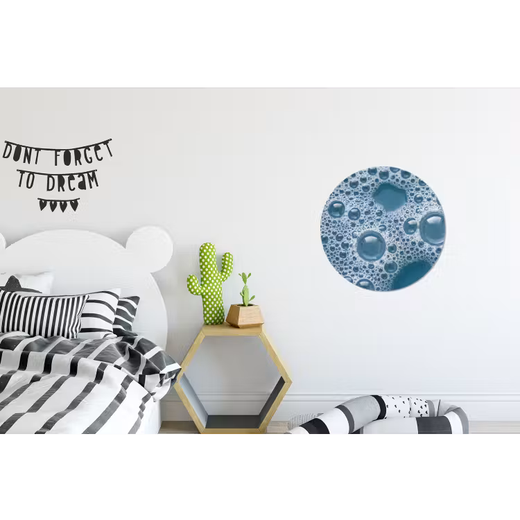 Schuim - Water - Textuur Wandcirkel aluminium klein -kinderkamer