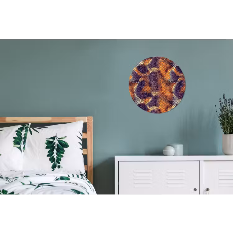 Slang - Kleurrijk - Schubben Wandcirkel aluminium klein 190 -slaapkamer