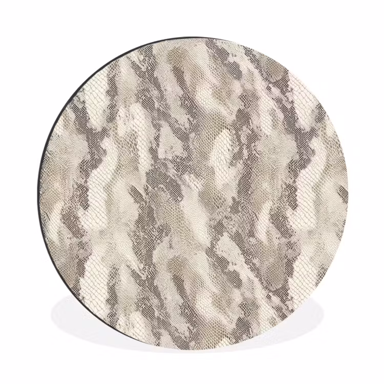 Slang - Patroon - Taupe Wandcirkel aluminium klein 190 -3d