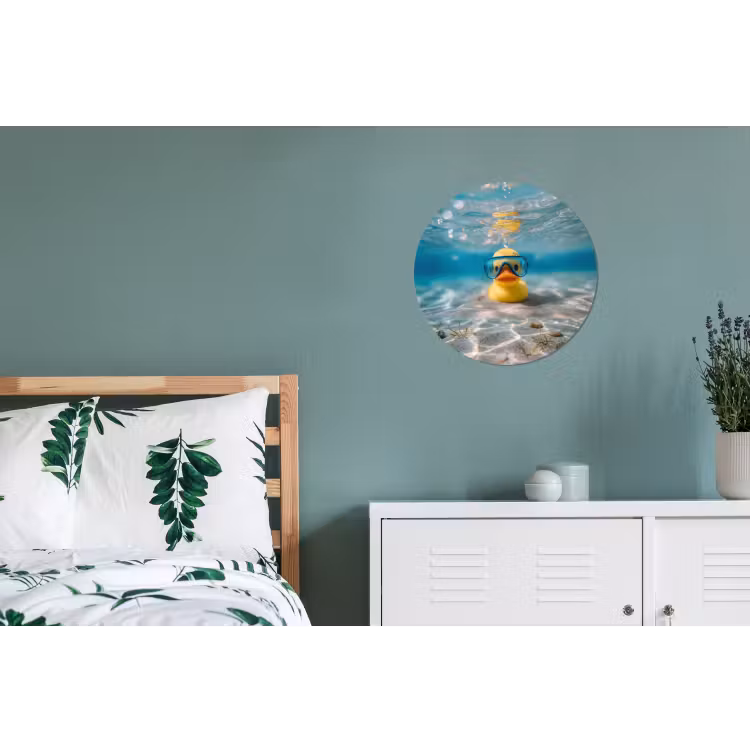 Duikbril - Eend - Water Wandcirkel aluminium klein -slaapkamer