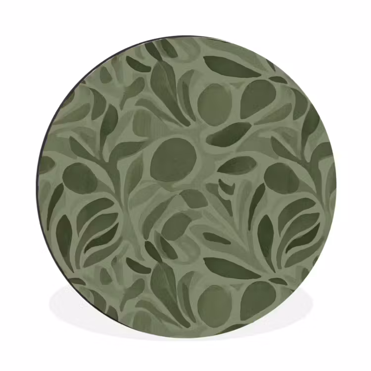 Sereen - Bladeren - Groen Wandcirkel aluminium klein 190 -3d