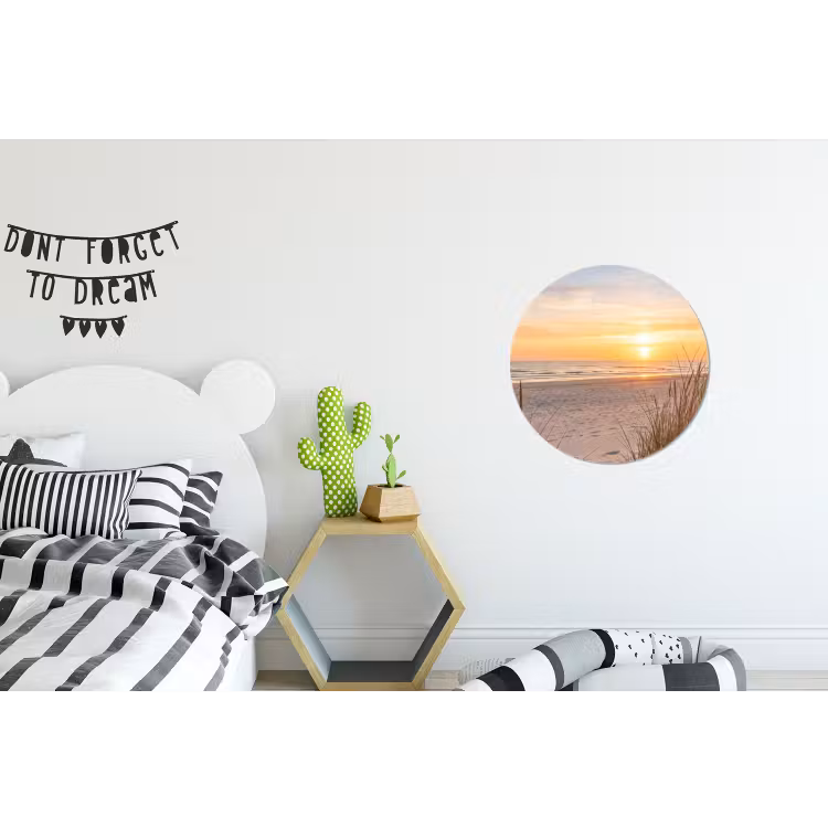 Zonsondergang - Duinen - Zee Wandcirkel aluminium klein -kinderkamer