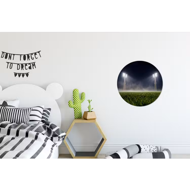 Stadion - Lichtmast - Sport - Nacht Wandcirkel aluminium klein -kinderkamer