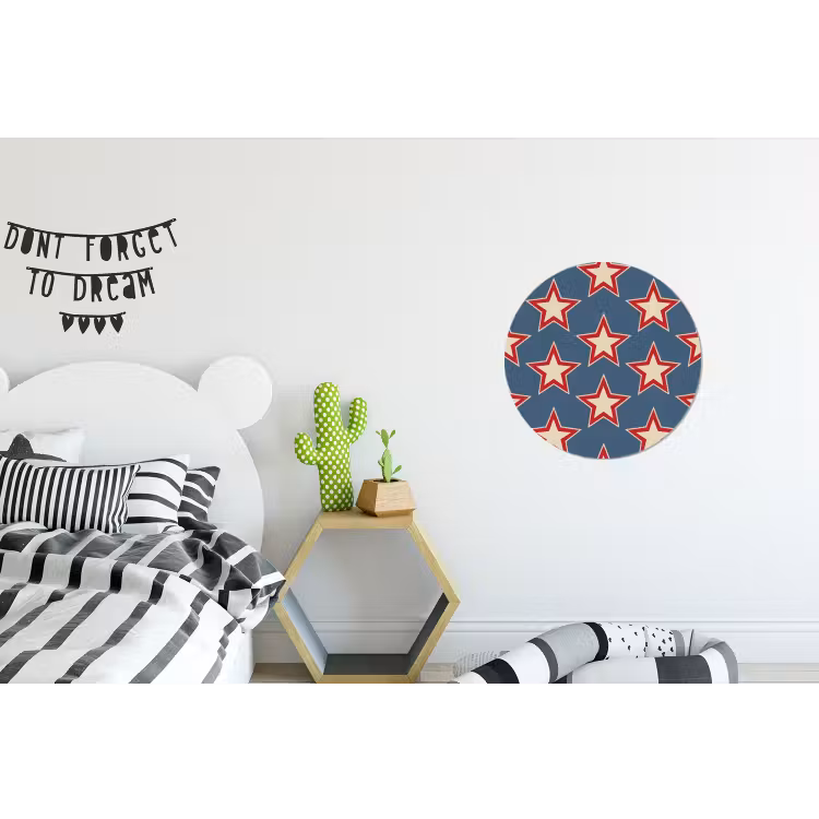 Ster - Klassiek - Blauw Wandcirkel aluminium klein 190 -kinderkamer