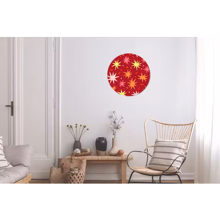 Sterren - Speels - Rood Wandcirkel aluminium klein 190 -woonkamer