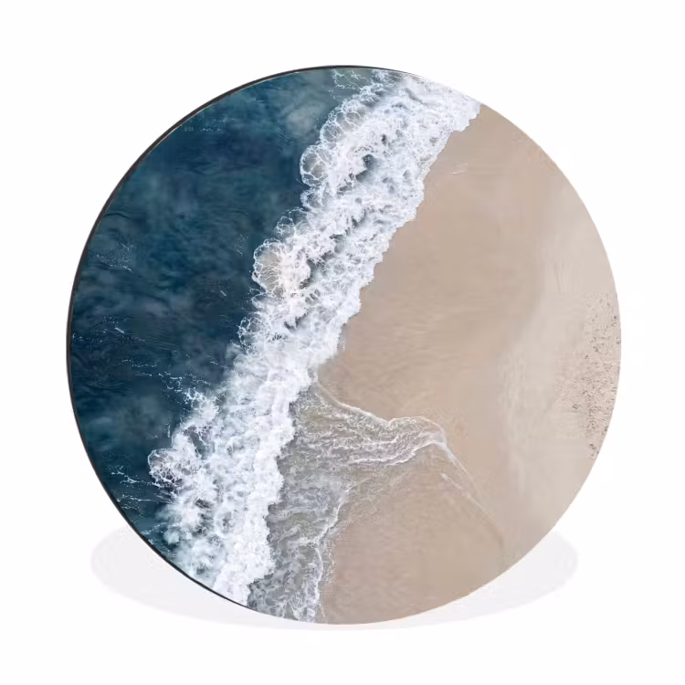 Strand - Zee - Golven Wandcirkel aluminium klein -3d