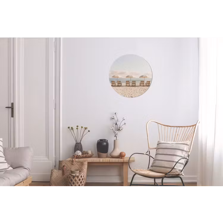 Strand - Stoelen - Parasol Wandcirkel aluminium klein -woonkamer