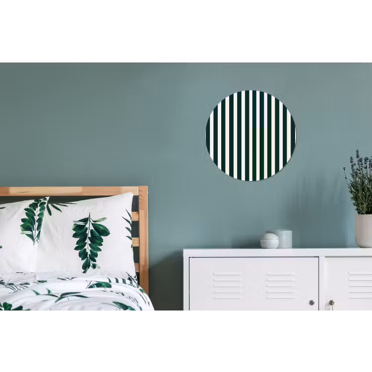 Strepen - Klassiek - Groen Wandcirkel aluminium klein 190 -slaapkamer