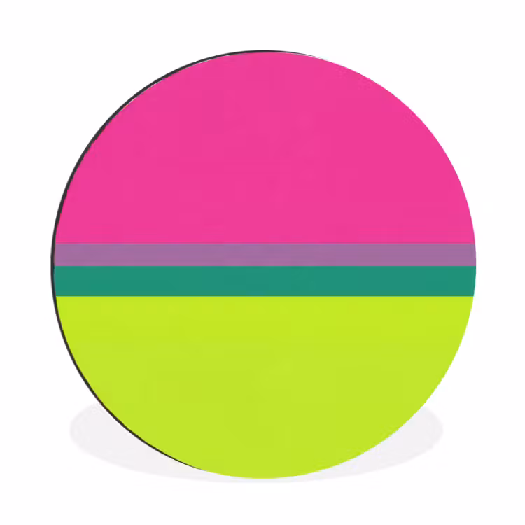 Strepen - Modern - Kleurrijk Wandcirkel aluminium klein -3d