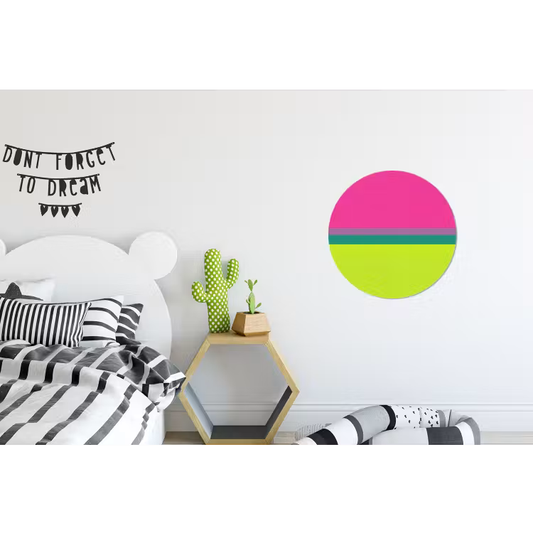 Strepen - Modern - Kleurrijk Wandcirkel aluminium klein -kinderkamer
