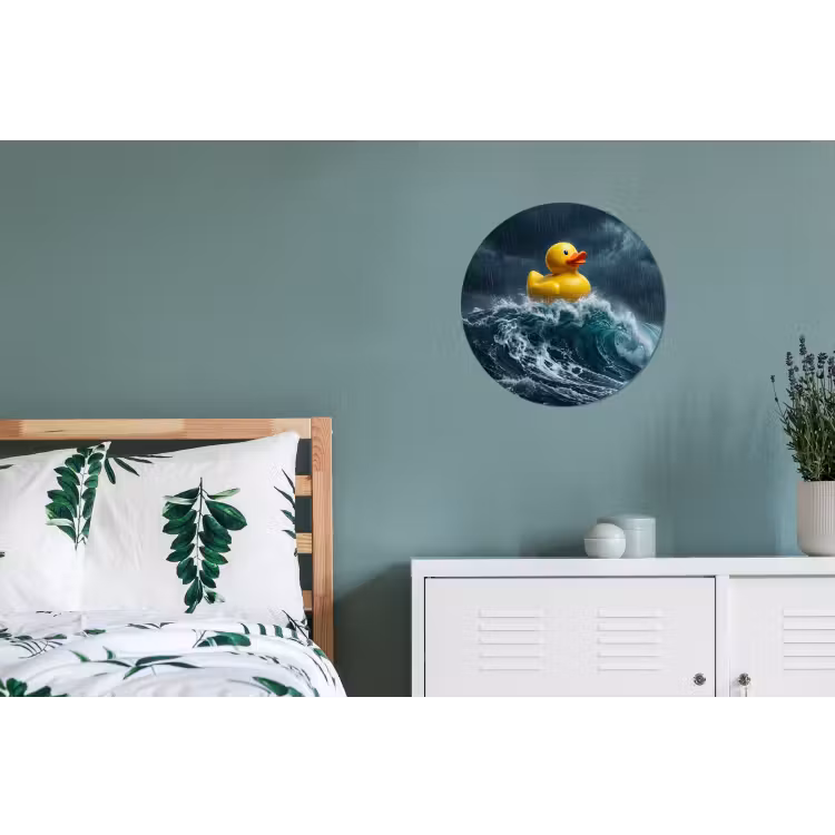 Storm - Badeend - Golven Wandcirkel aluminium klein -slaapkamer