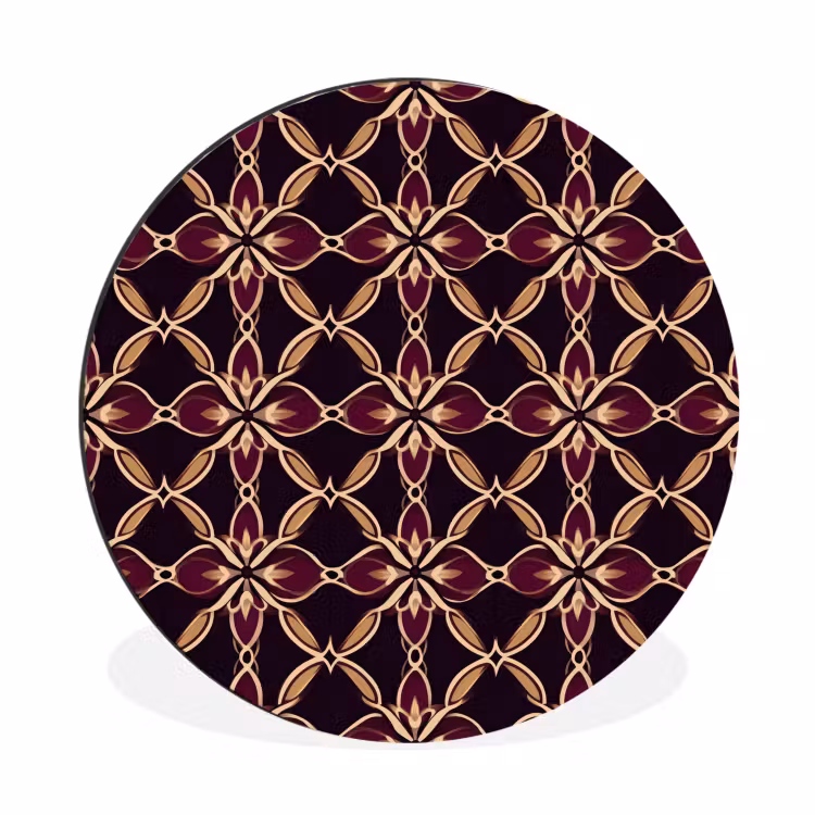 Symmetrisch - Tegel - Burgundy Wandcirkel aluminium klein 190 -3d