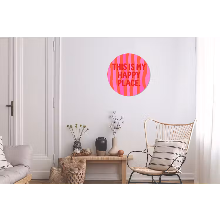 Tekst - Modern - Kleurrijk Wandcirkel aluminium klein -woonkamer