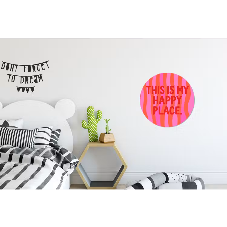Tekst - Modern - Kleurrijk Wandcirkel aluminium klein -kinderkamer