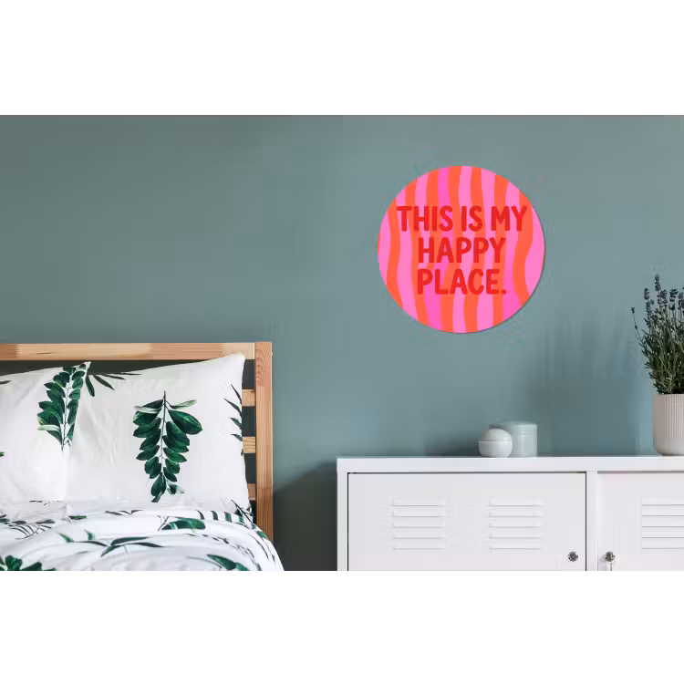 Tekst - Modern - Kleurrijk Wandcirkel aluminium klein -slaapkamer
