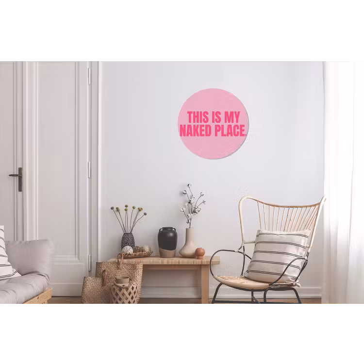 Tekst - Modern - Roze Wandcirkel aluminium klein -woonkamer