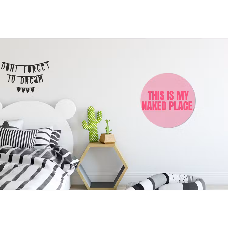 Tekst - Modern - Roze Wandcirkel aluminium klein -kinderkamer