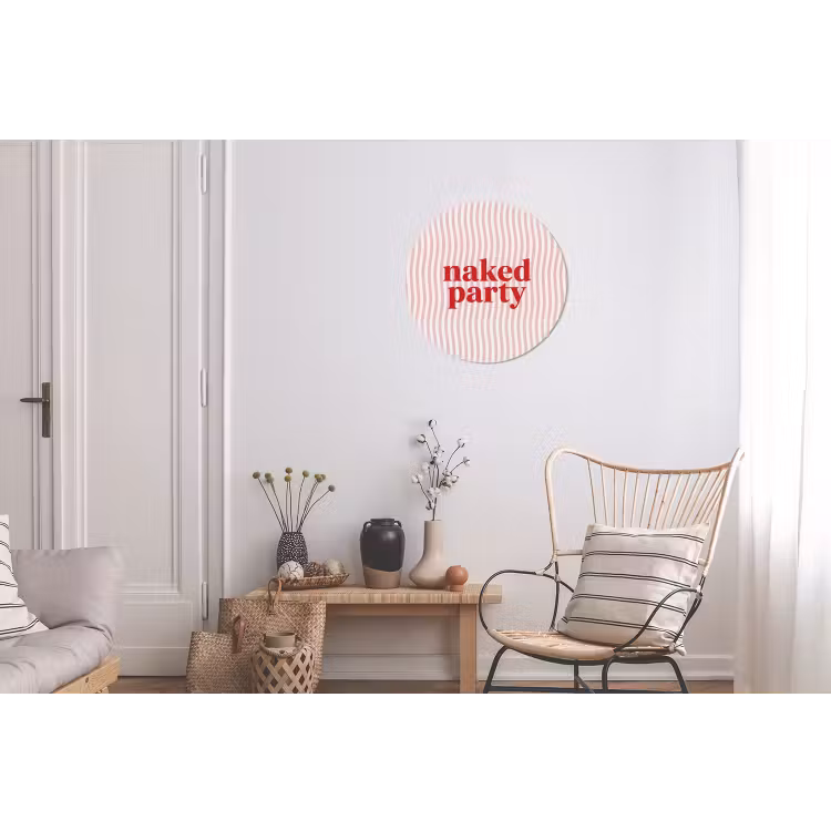 Tekst - Modern - Strepen Wandcirkel aluminium klein -woonkamer