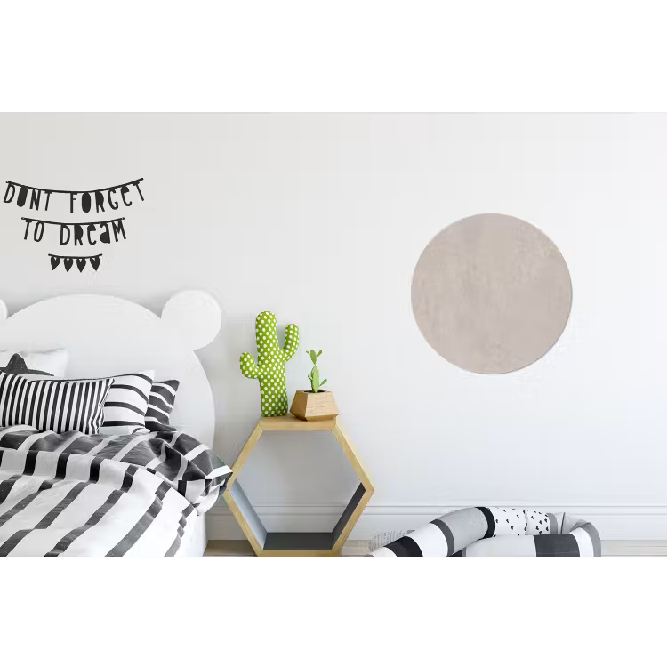 Textuur - Effen - Abstract - Beige Wandcirkel aluminium klein -kinderkamer