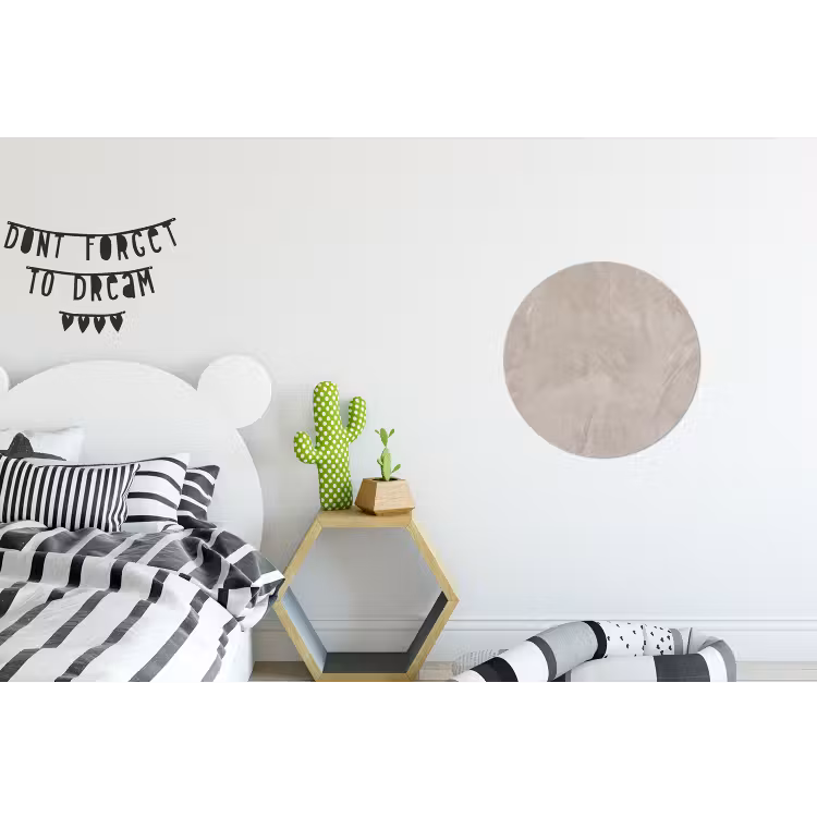 Textuur - Wand - Modern - Beige - Abstract Wandcirkel aluminium klein -kinderkamer